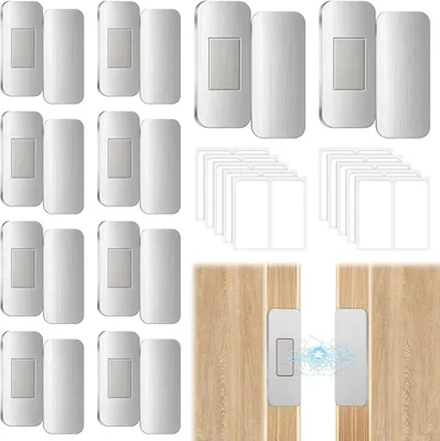 Produktbild von Möbelmagnete 10 Stück, selbstklebend, ultradünn, Edelstahl, silber, für Schranktür