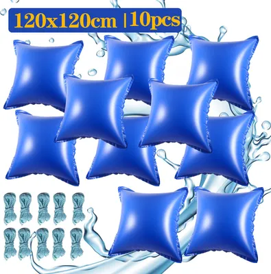 Produktbild von Vigevee Poolkissen 120x120cm | Winterkissen für Pool | Luftkissen Poolabdeckung Quadratisch | Frostbeständig bis -25°C | PVC Material | 10 Stück