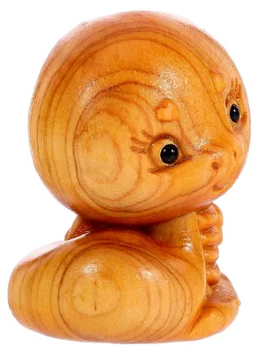 Produktbild von Handgeschnitzte kleine Schlangenfigur aus Massivholz, realistische Schlangendekoration für den Schreibtisch, Geschenk für das Neujahr