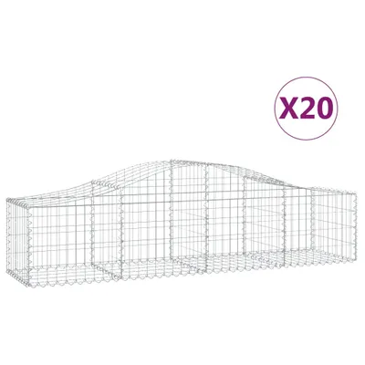 Produktbild von vidaXL Gabionen mit Hochbogen 20 Stk. 200x50x40/60 cm Verzinktes Eisen