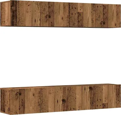 Produktbild von TV-Wandschränke 4 Stk. Altholz-Optik Holzwerkstoff
