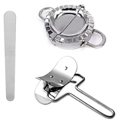 Produktbild von Set aus Edelstahl für Teigtaschenformen, 3 Stück, Knödelform und Ravioli-Maker