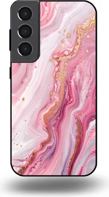 Produktbild von Smartphonica Handytasche passend für Samsung Galaxy S22 mit Marmordruck - TPU Rückseitenschutzhülle Marmordesign - Pink
