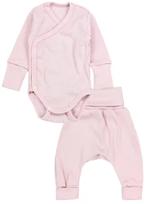 Produktbild von TupTam Unisex Baby Bekleidungsset Babyhose Babybody für Mädchen Jungen Mitwachsende Kleidung Set , Farbe: Altrosa , Größe: 74