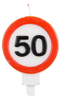 Produktbild von 50. Geburtstag Verkehrsschild Kerze