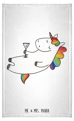 Produktbild von Mr. & Mrs. Panda Handtuch Einhorn Cocktail - Weiß - Geschenk, Glitzer, Gästehandtuch Bunt, Klein, Caipirinha, Mini-Handtuch, Cuba Libre, Unicorn, Kleines, Geburtstag