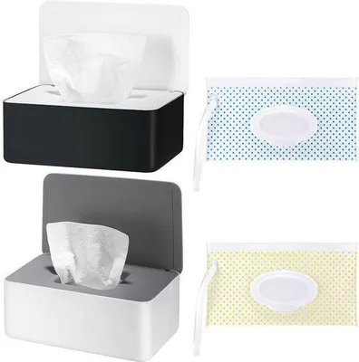 Produktbild von Famanu Feuchttuchbox 2 Stück - mit Deckel für Zuhause und Büro
