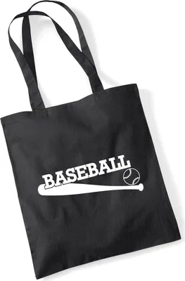 Produktbild von Huuraa Jutebeutel Baseball Baseballschläger 10 Liter Black Baumwolle Tasche Geschenkidee