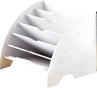 Image de Porte-documents à compartiments, 6 compartiments, format A4, H x l x P : 28 x 34 x 28 cm, bureau et école, rangement de bureau, blanc