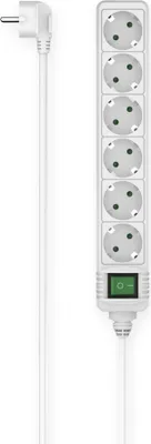 Produktbild von Hama Steckdosenleiste 6-fach, Schalter, 1,4m Kabel, Steckdosen 45° gedre