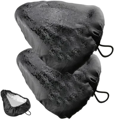 Produktbild von PolkaHome® Fahrradsattelbezug – Wasserdicht, Staubdicht, UV-beständig – 2 Stück, Schwarz, 26x25x7 cm