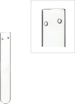 Produktbild von Reagenzgläser mit Loch, Packung mit 12 Stück, in 3 Größen erhältlich | Glasröhrchen, Größe:h.15 cm Ø1.5 cm