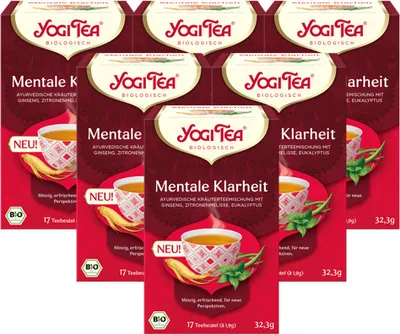 Produktbild von 6 x YOGI TEA Mentale Klarheit 32,3g Kräutertee - minzig. erfrischend