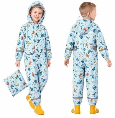 Produktbild von Wasserdichte Regenjacke für Kinder mit Kapuze und reflektierenden Details