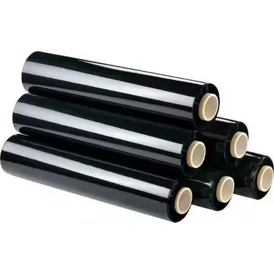 Produktbild von 6 Rollen 23my Stretchfolie Schwarz Palettenfolie Wickelfolie Verpackungsfolie Umzugsfolie 500mm