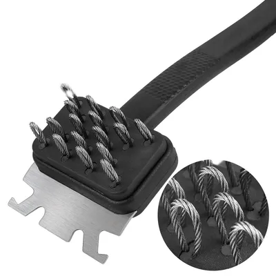 Produktbild von BBQ Grillbürste mit 304 Edelstahl Draht, Silikon Griff, Tiefenreinigung für Grillroste, Smoker & Outdoor BBQ