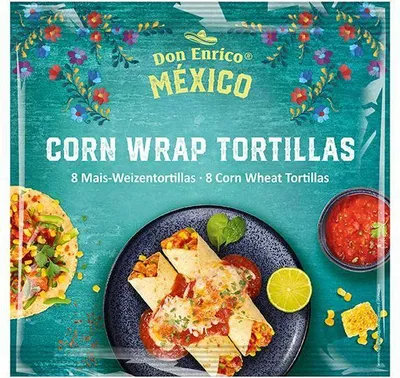 Produktbild von Don Enrico Corn Wrap Tortillas 8 Mais-Weizentortillas 320 G Packung Lactosefrei Vegan Aus Maismehl hergestellt Typischer TexMex Geschmack