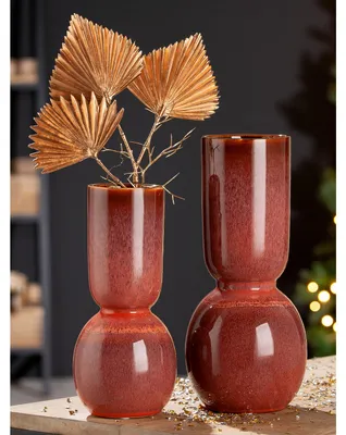 Image de Vase "Rasto", en céramique, rose,au détail par lot de 1, hauteur 30 cm, diamètre 13 cm. Référence : 32428 4063387324288