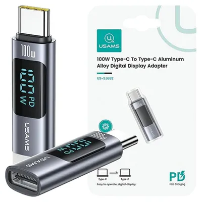 Immagine prodotto di Adattatore Usams Au18 Usb-C - Usb-Cdigital Display 100W Stalowy/Alluminio Sj682Tc01 (Us-Sj682)
