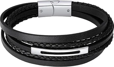 Produktbild von Lotus Style Lederarmband schwarz mehrreihig Herren Armband LS2145-2/3