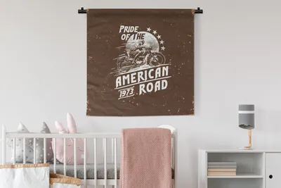 Produktbild von MuchoWow® Wandteppich Wandbehang Jahrgang - Motorrad - Design 90x90 cm Tapisserie Dekoration Wandtuch - Wandaufhänger
