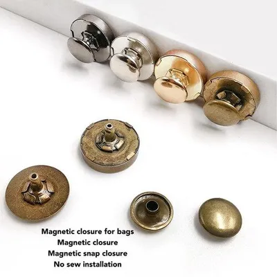 Productafbeelding van Dailygoods- Magnetische Drukknopen 50 Stuks - Knoopsluitingen - Lichtgewicht - Eenvoudige Installatie - Portemonneesluiting - Stabiele Prestaties - Knoopsluiting