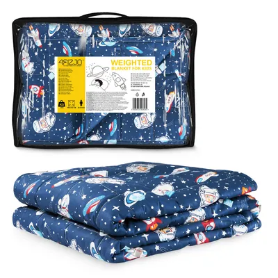 Produktbild von 4FIZJO Gewichtsdecke Kinder, 3 kg, 100x150 cm, Glasperlen Füllung, Dunkelblau