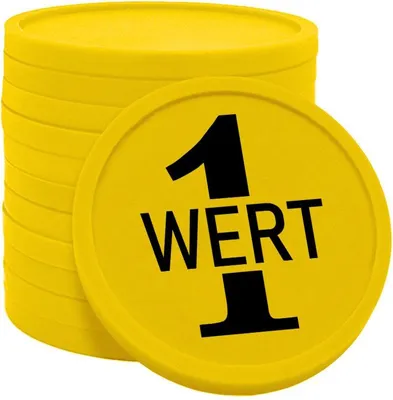 Produktbild von CombiCraft Kunststoff Wertmarken Chips 1 Wert in Gelb- 100 Stück - Ø29 mm