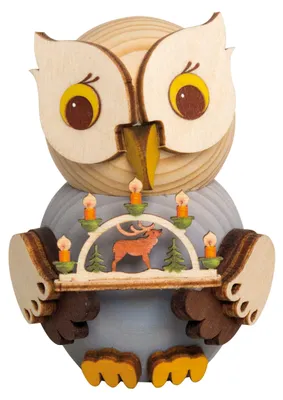 Obrázek produktu pro Miniaturní figurka Mini sova s obloukem na svíčku ŠxVxH 5x7,5x3,5cm NOVINKA