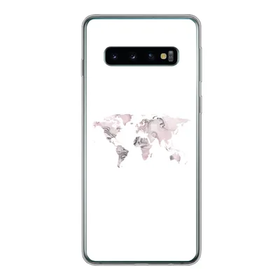 Produktbild von MuchoWow® Handyhülle Schutzhülle Hülle für Samsung Galaxy S10 Weltkarte - Marmor - Grau Silikon Softcase Handy Hülle - Handytasche