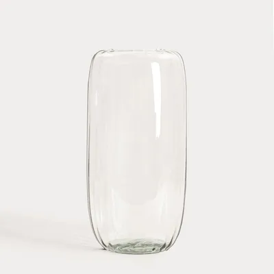 Zdjęcie produktu dla HOMLA Wazon LUKI ryflowany transparentny ze szkła z recyklingu 13x45 cm