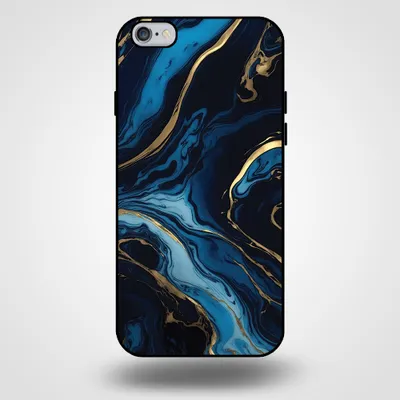 Immagine prodotto di Smartphonica Custodia per iPhone 6/6s Plus con stampa in marmo - Custodia posteriore in TPU con design in marmo - Oro Blu