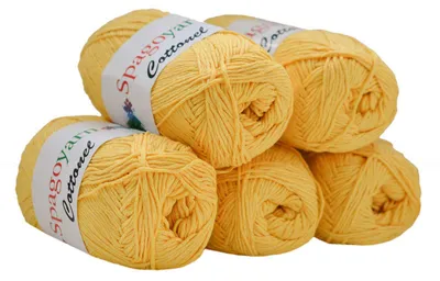 5 x 100g Strickgarn Cottonel Uni Häkelwolle Handstrickgarn hellgelb