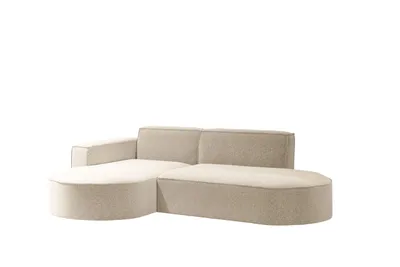 Produktbild von Kaiser Möbel Modernes L-förmiges Designer-Ecksofa Modena Studio stoff Raven Champagner Links