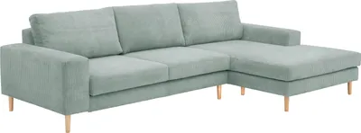 Produktbild von Max Winzer Sofa 2,5-Sitzer links / Longchair rechts Florian - Cordstoff silber - Maße: 294 x 175 x 87 cm