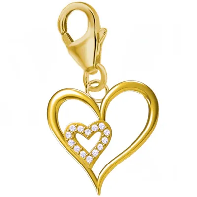 Goldene Herzen Charm Anhänger - Doppelte Liebe ein perfektes Geschenk