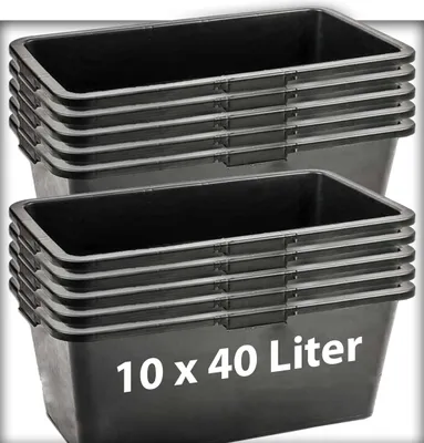 Produktbild von 10 Stk. 40 Liter Mörtelkasten Pflanzwanne Tuppe Zementkübel Maurerkasten