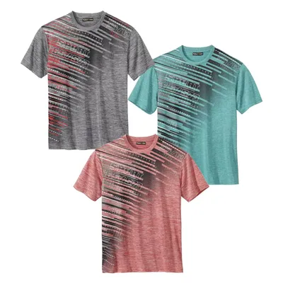 Produktbild von Atlas For Men - T-Shirt für Herren (3er-Pack) AF1035 (XXL) (Grau/Koralle/Grün)