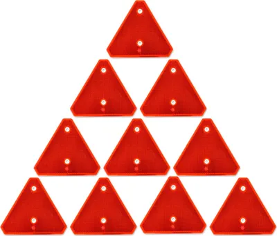 Produktbild von Dreieckrückstrahler | Reflektor | 140x125mm | gebohrt | Rot | 10 Stück