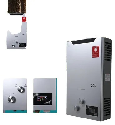 Productafbeelding van Draagbare doorstroomverwarmer, 40 kW vermogen, 20 liter per minuut doorstroomsnelheid, batterijontsteking, roestvrijstalen behuizing, compacte afmetingen