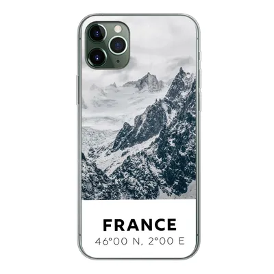 Produktbild von MuchoWow® Handyhülle Schutzhülle Hülle für iPhone 11 Pro Max Frankreich - Berge - Schnee Silikon Softcase Handy Hülle - Schutz