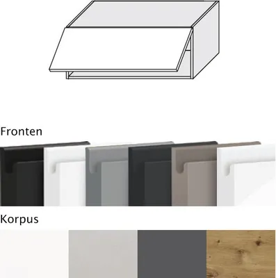 Produktbild von Küchenklapphängeschrank AVELLINO 90x32,5x36cm grifflos lava Front dust grey Acryl matt (AV-W4B/90)
