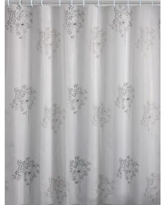 Image de Rideau de douche en polyester blanc/noir - 180 x 200 cm