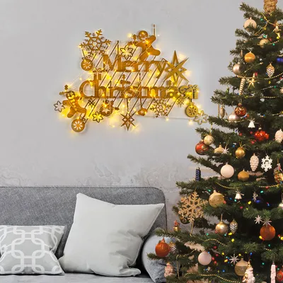 Image de Wallity, XMASGOLD - 023, sculpture murale, or, 100 % MÉTAL, 95 x 69 cm