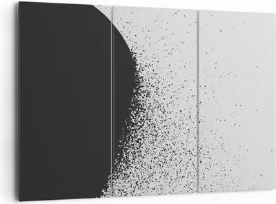Produktbild von Bild auf Leinwand - Leinwandbild - 3 Teile - Abstraktion Schwarzweiß Geometrie - 165x110cm Wand Bild Wanddeko Wandbilder Leinwanddruck Bilder Wanddekoration Leinwand bilder CE165x110-4922