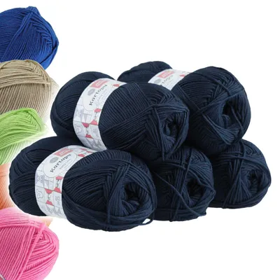 5x100g Strickgarn Kartopu BABY ONE nachtblau