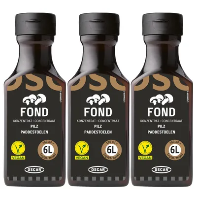 Produktbild von Oscar Pilzfond Konzentrat geeignet für Suppen und Soßen 190ml 3er Pack