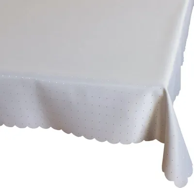 Produktbild von Tischdecke STELLA Wellenrand einfarbig Polyester grau 130 x 170 cm