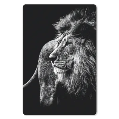 Produktbild von MuchoWow® Mauspad Mousepad Tiere - Wild - Löwe - Schwarz - Weiß 18x27 cm - Mousepads - Maus Mat - Pad - Mausunterlage
