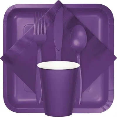 Produktbild von 24 große Papp Teller Amethyst 26 cm Durchmesser